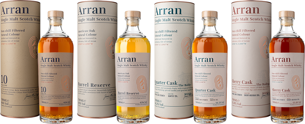 AD Arran Set of 4 Bottles Boxes LE1000px Trimmed PNG