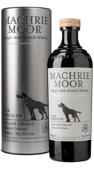 Arran machrie moor plm cask strength bottle tube no reflection png le1500 72dpi product listing rebrand